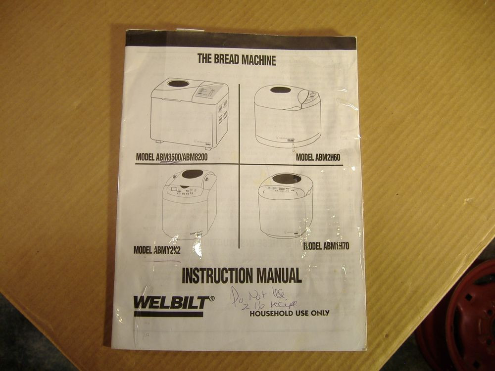 Welbilt Bread Machine Recipes
 Welbilt Automatic Bread Machine Maker Instruction Manual w
