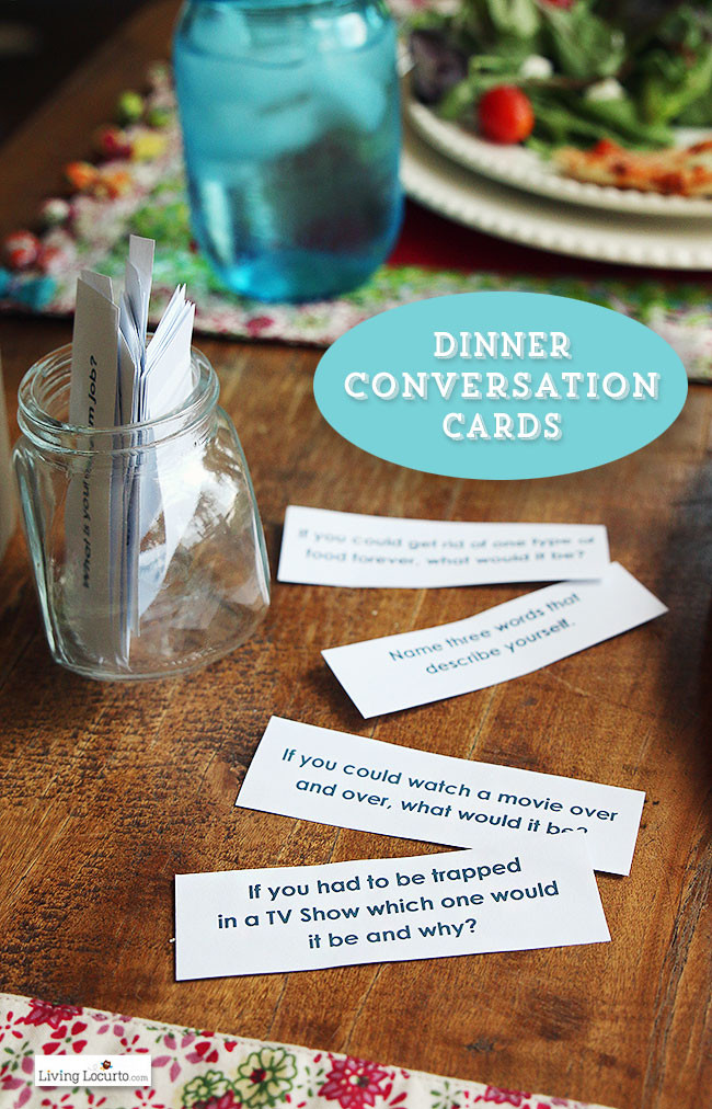 What For Dinner Games
 48 Free Printable Dinner Conversation Starter Cards