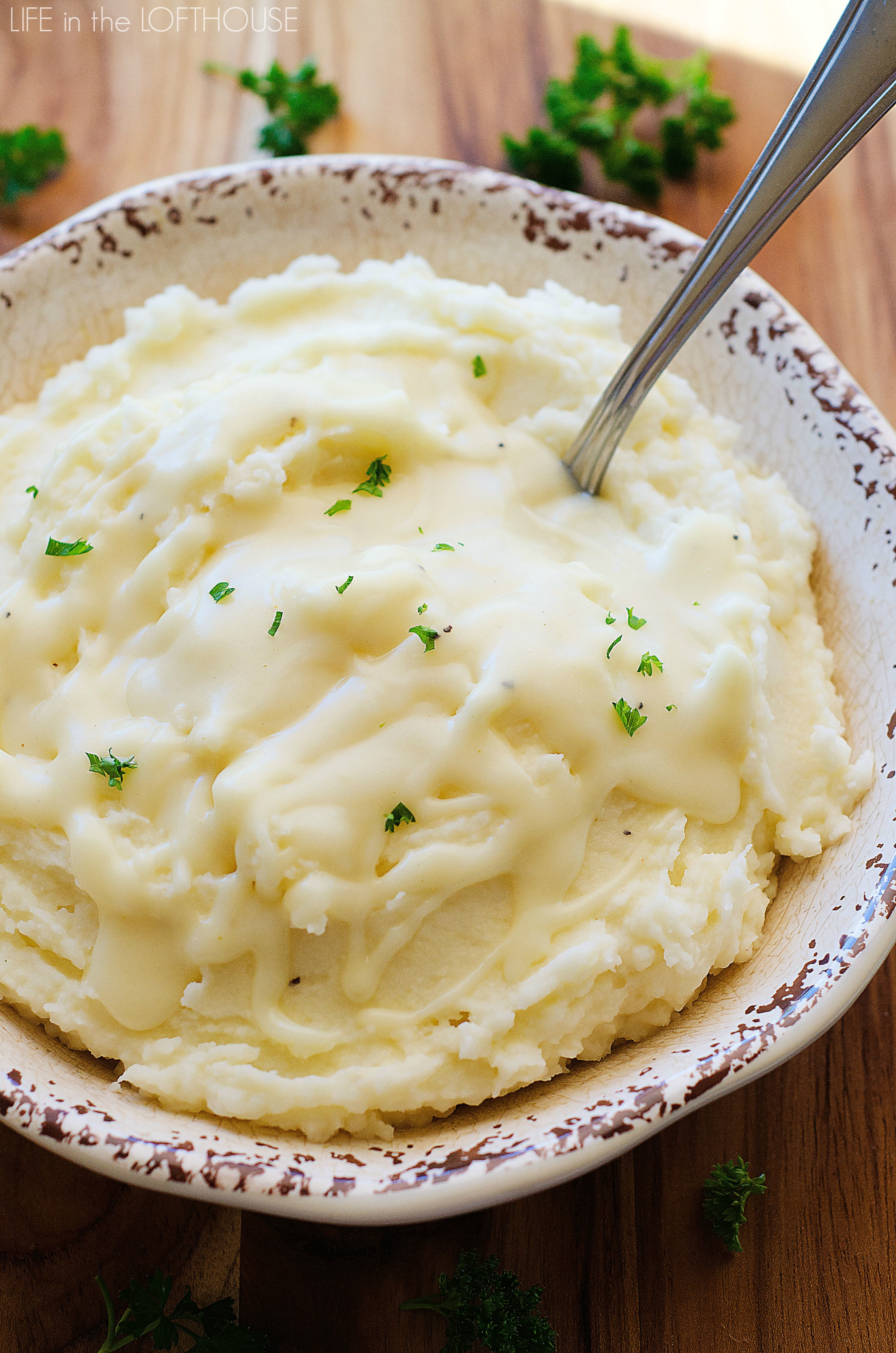 What Goes With Mashed Potatoes
 Garlic Parmesan Mashed Potatoes & Gravy
