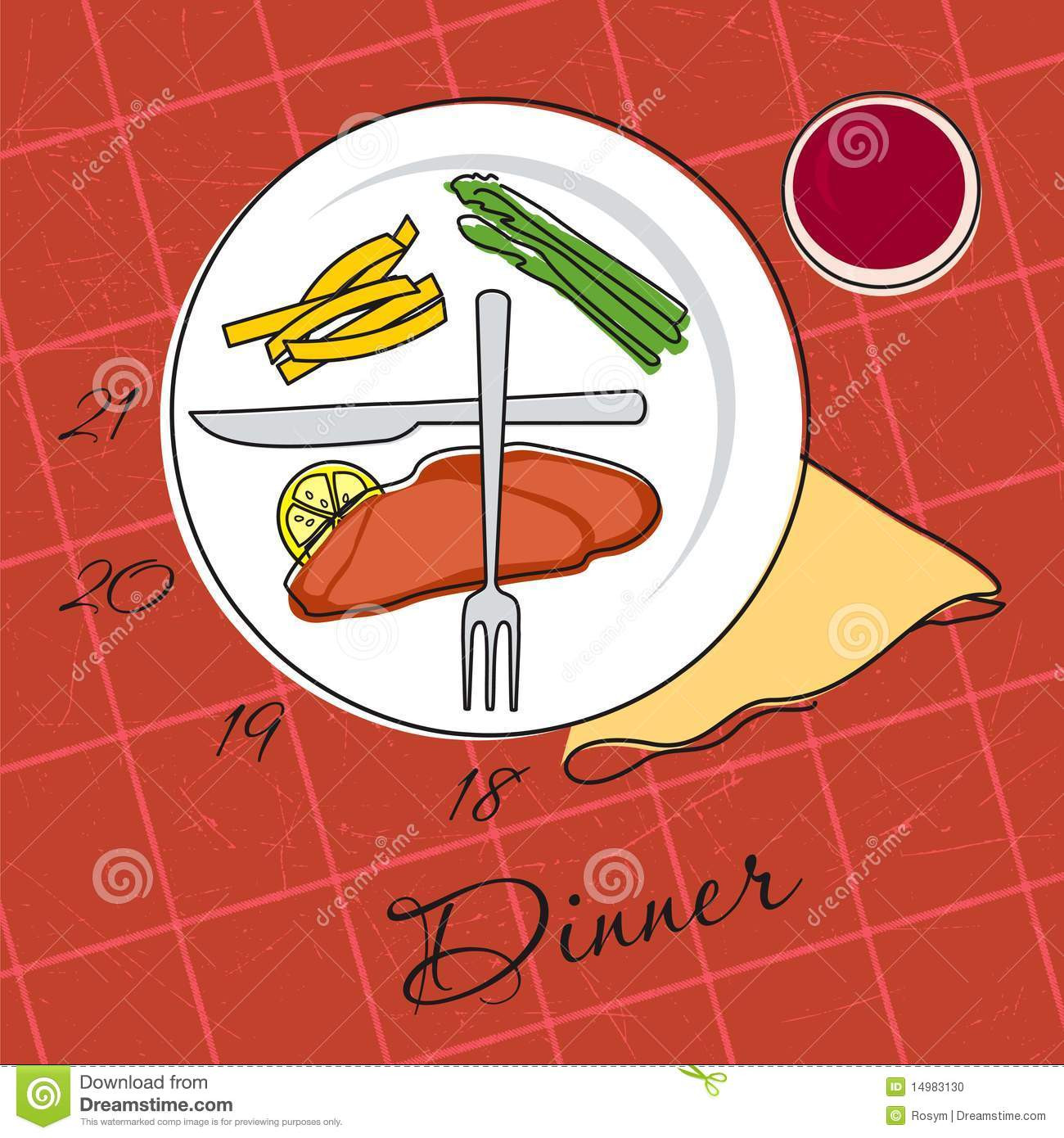 What Time Is Dinner Time
 Dinner time stock vector Image of color fork occasion