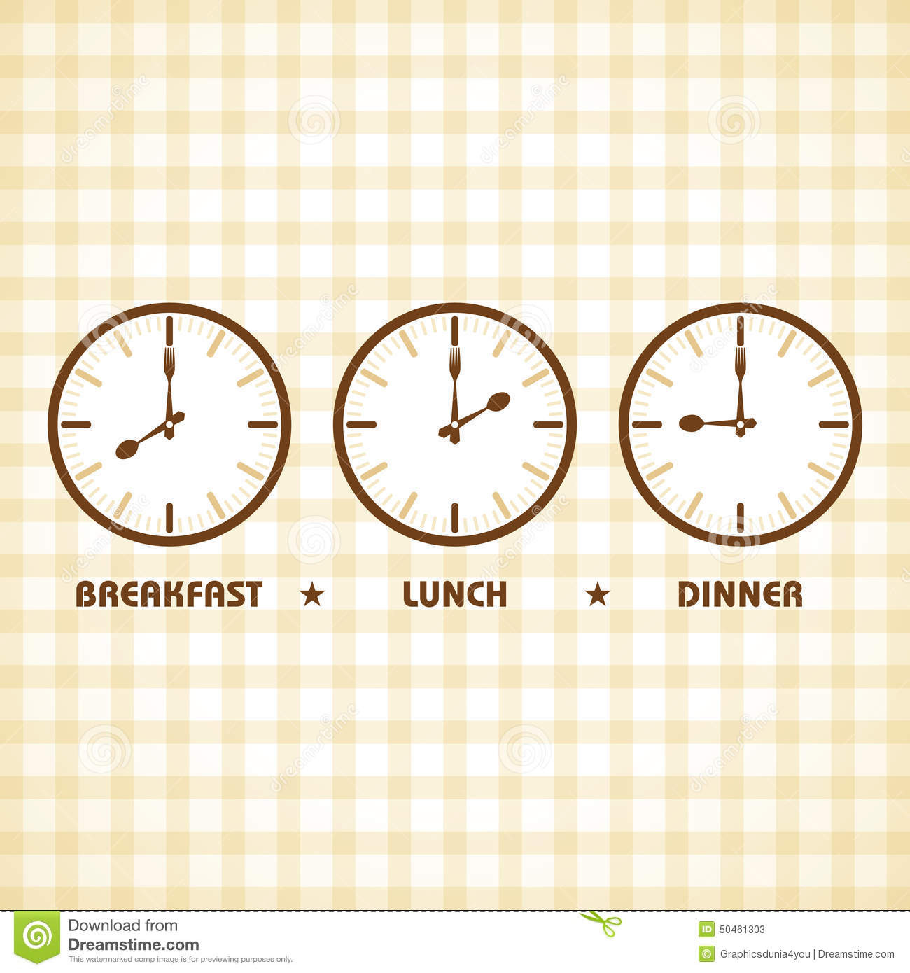 What Time Is Dinner Time
 Breakfast Lunch And Dinner Time Stock Vector Image