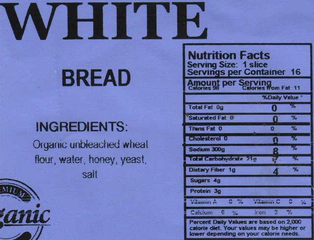 White Bread Nutrition Facts
 Wonder Clic White Bread Nutrition Facts Nutrition Ftempo