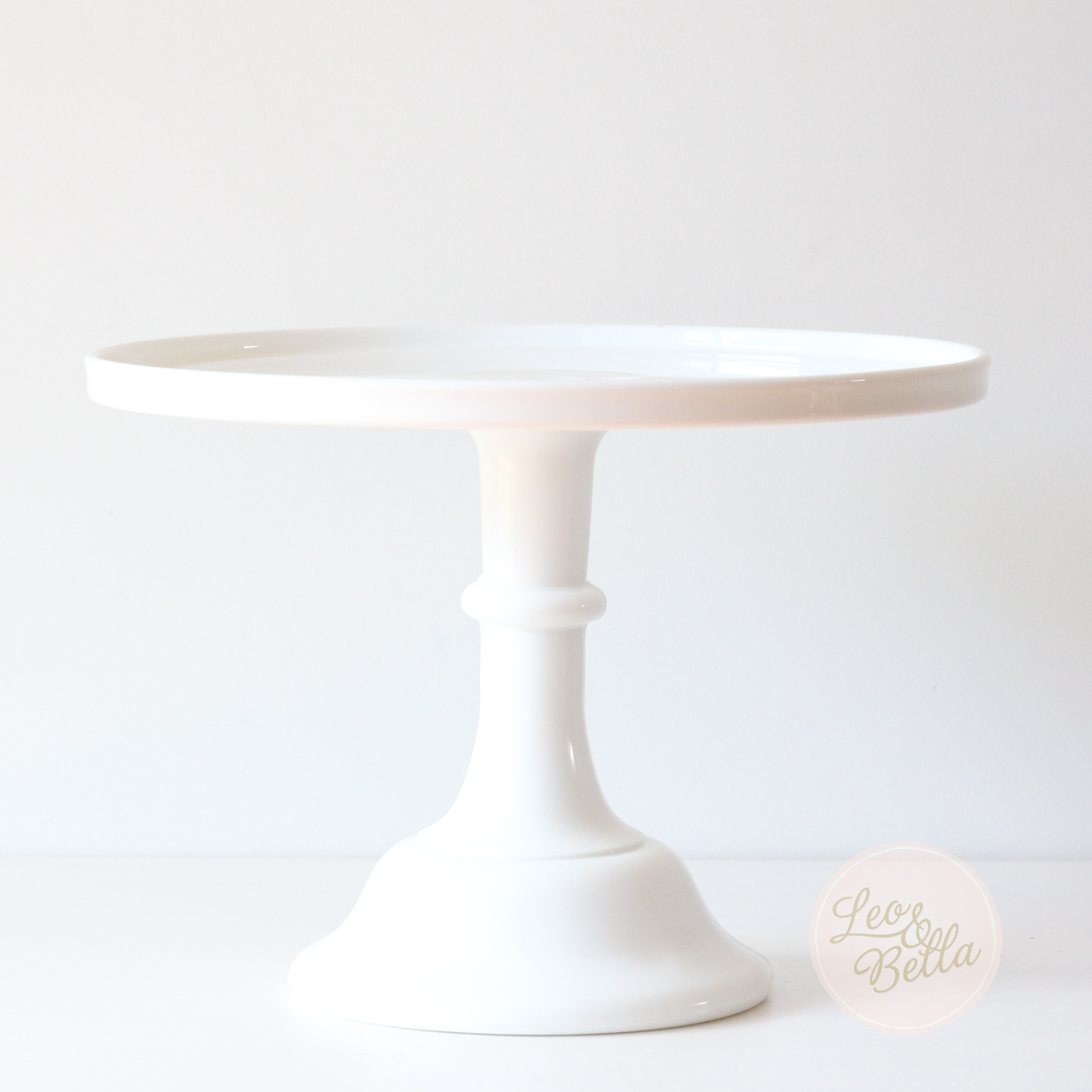 White Cake Stand
 White Glass Cake Stand Milk White 9" Glass Cake Stand