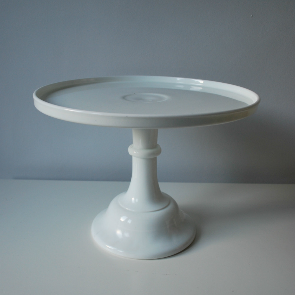 White Cake Stand
 12 Inch White Milk Glass Cake Stand Little Bear Cakery