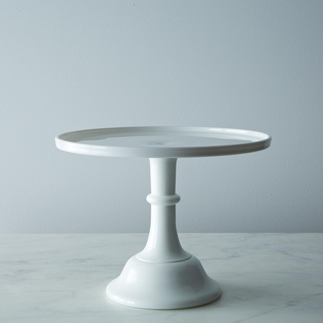 White Cake Stand
 Milk Glass Cake Stand 12″