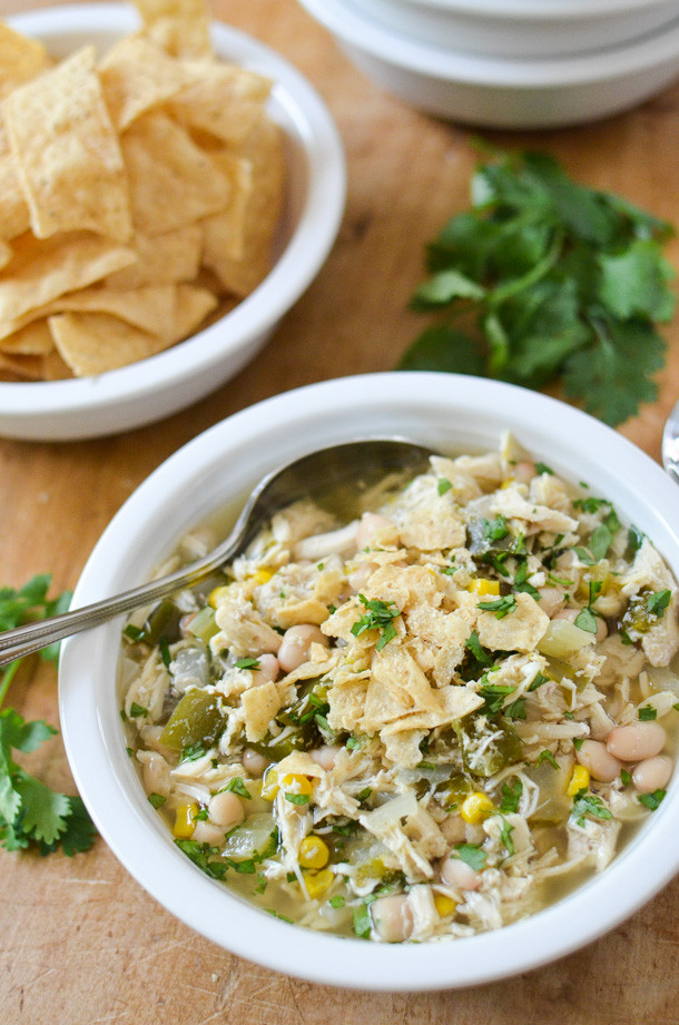 White Chicken Chili Recipe Slow Cooker
 Slow Cooker White Chicken Chili Simply Whisked