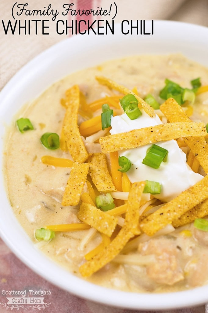 White Chicken Chili Recipes
 Family Favorite White Chicken Chili Recipe Scattered