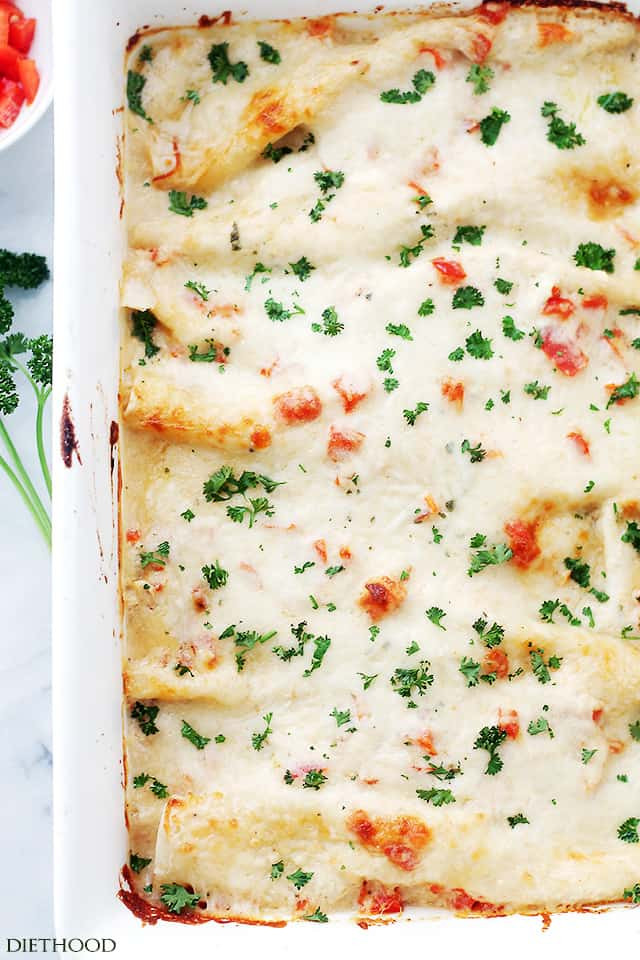 White Chicken Enchiladas
 Mediterranean White Chicken Enchiladas Recipe