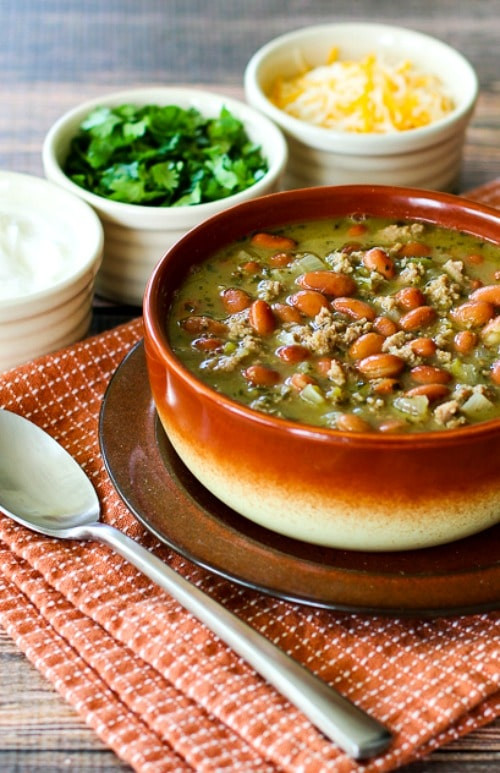 White Chili With Ground Turkey
 Ground Turkey or Leftover Turkey and Pinto Bean White