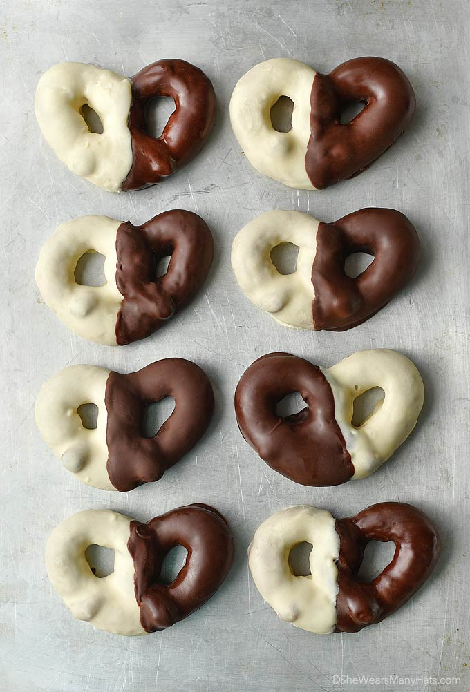 White Chocolate Covered Pretzels
 Black and White Chocolate Covered Pretzels