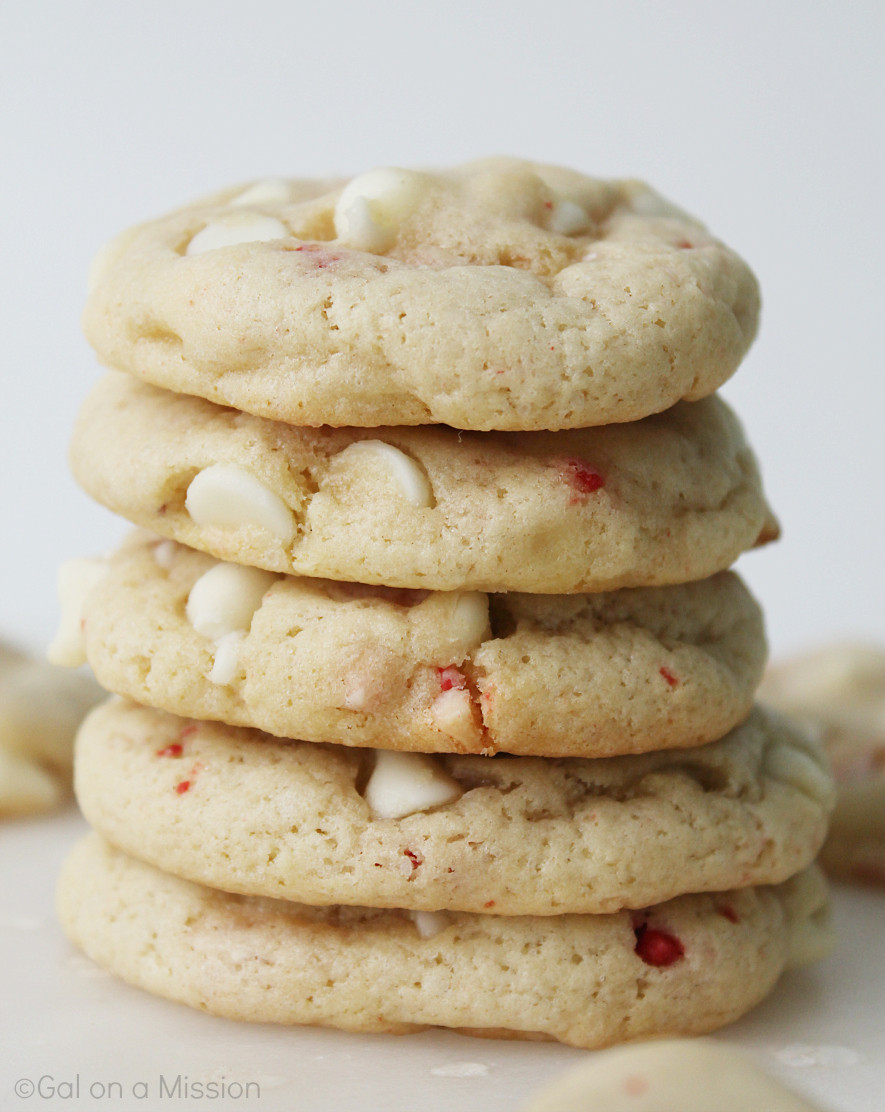 White Chocolate Peppermint Cookies
 Peppermint White Chocolate Chip Cookies Gal on a Mission