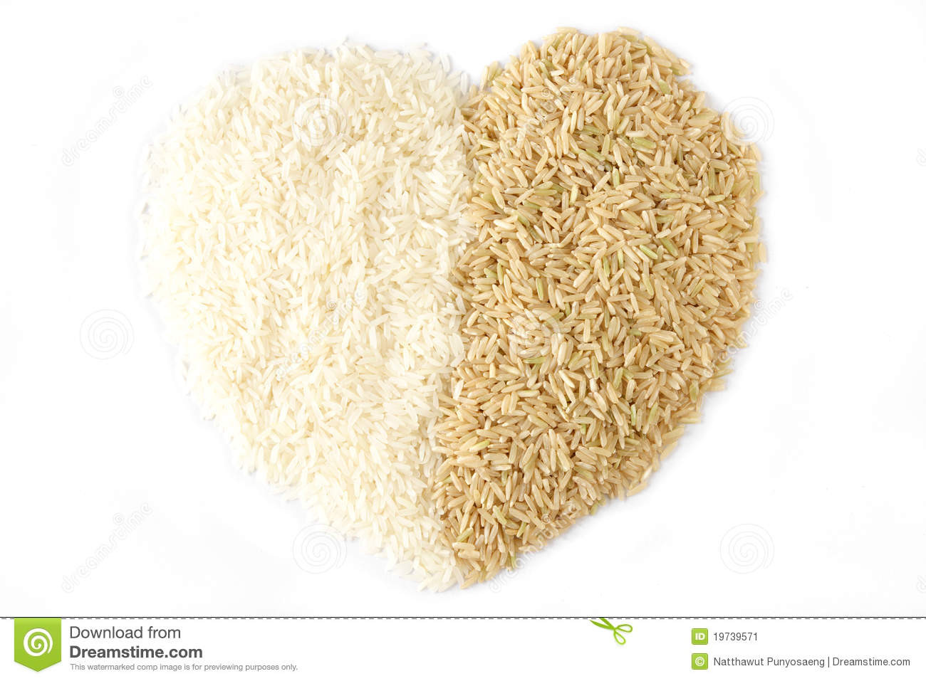 White Rice Or Brown Rice
 White Rice And Brown Rice Heart Stock Image Image