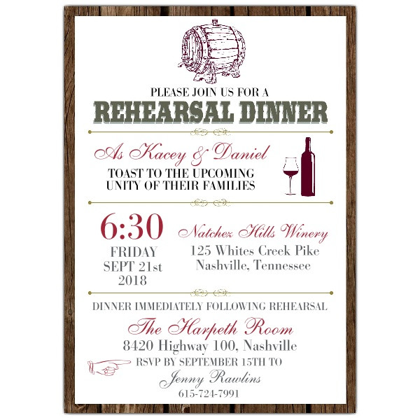 Who Is Invited To The Rehearsal Dinner
 Wine Barrel Rehearsal Dinner Invitations