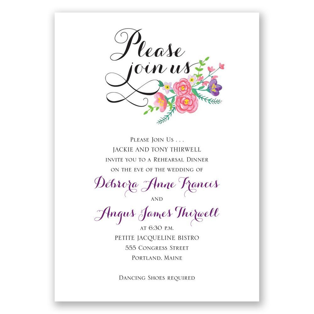 Who Is Invited To The Rehearsal Dinner
 Floral Typography Rehearsal Dinner Invitation