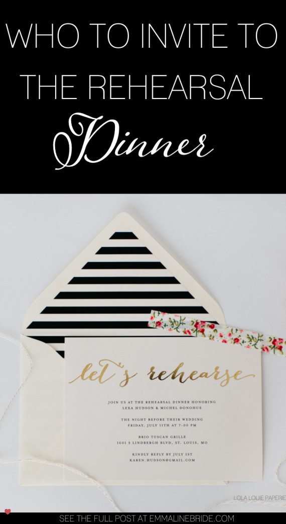 Who Is Invited To The Rehearsal Dinner
 Who to Invite to the Rehearsal Dinner and Why