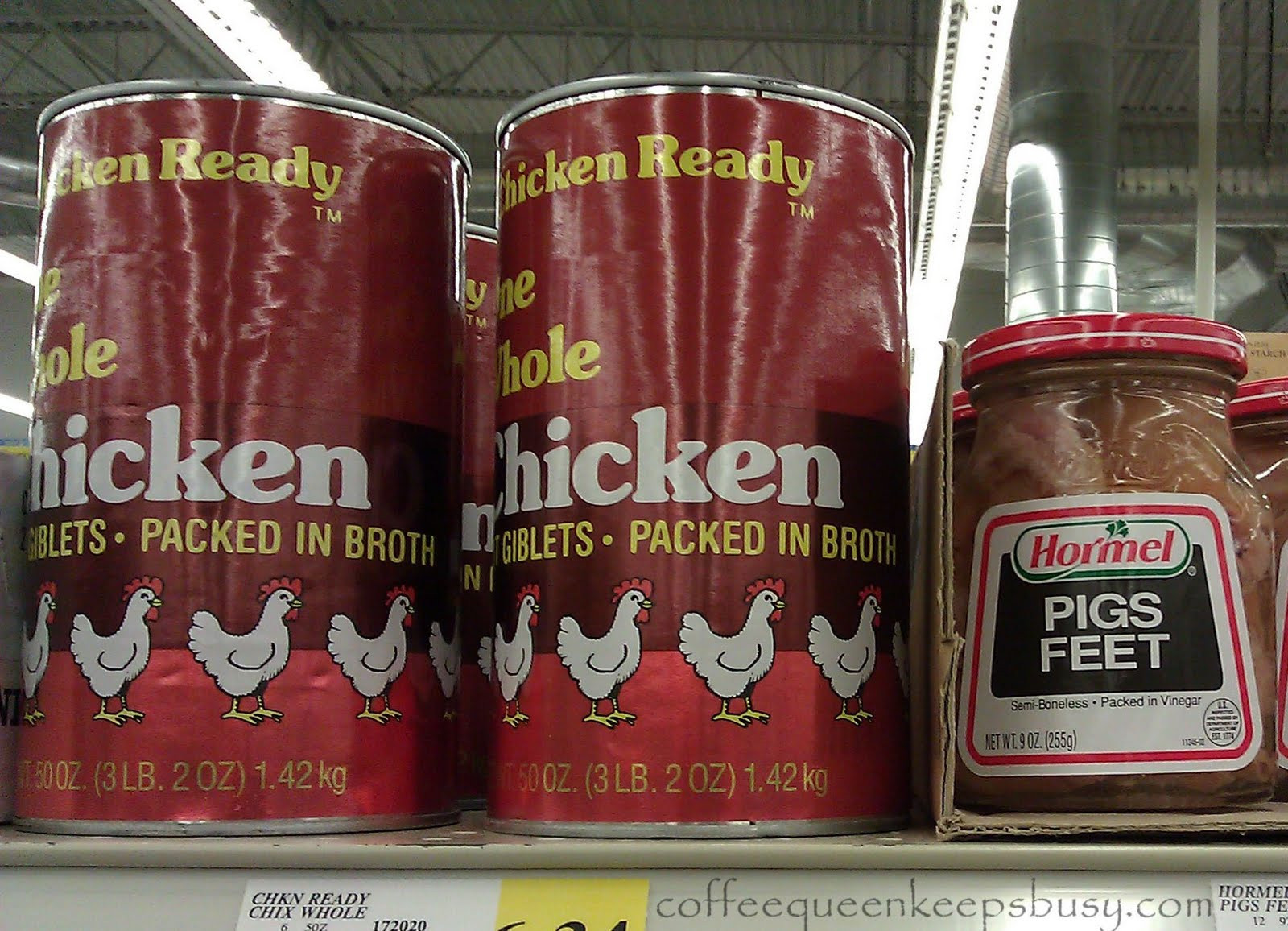 Whole Canned Chicken
 Coffee Queen Keeps Busy February 2011