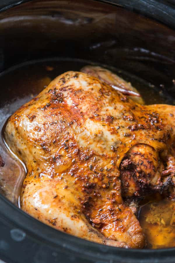 Whole Chicken Recipes Slow Cooker
 Tender Slow Cooker Whole Chicken Oh Sweet Basil