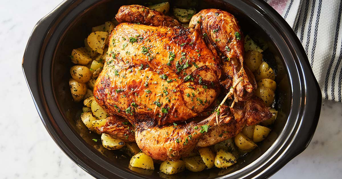 Whole Chicken Slow Cooker
 Slow Cooker Whole Chicken with Potatoes PureWow