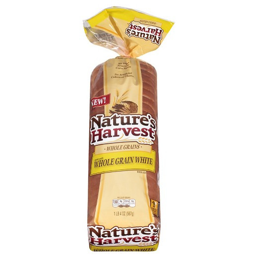 Whole Grain White Bread
 Nature s Harvest Whole Grain White Bread 20 oz Tar