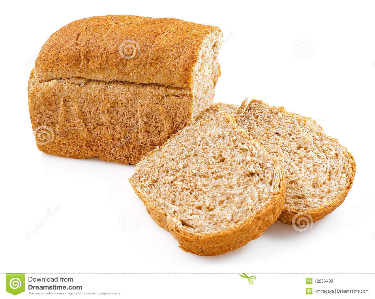 Whole Grain White Bread
 Whole Grain Bread Loaves A White Background Stock