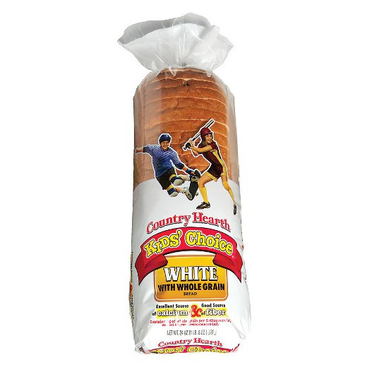 Whole Grain White Bread
 Country Hearth Kids Choice Whole Grain White Bread 24 oz