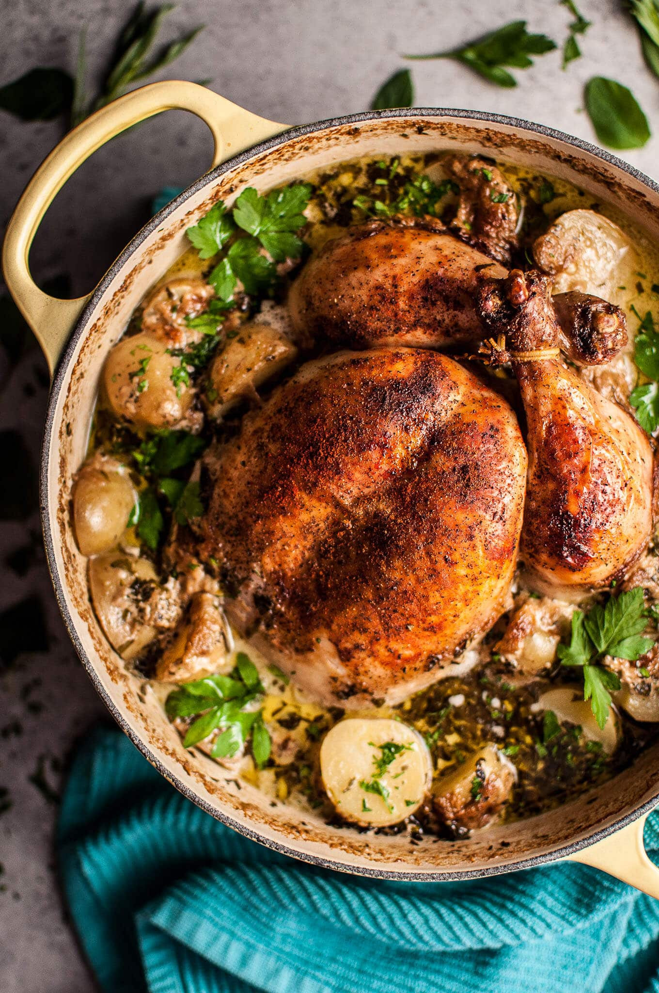 Whole Roasted Chicken
 Creamy Lemon and Herb Pot Roasted Whole Chicken • Salt