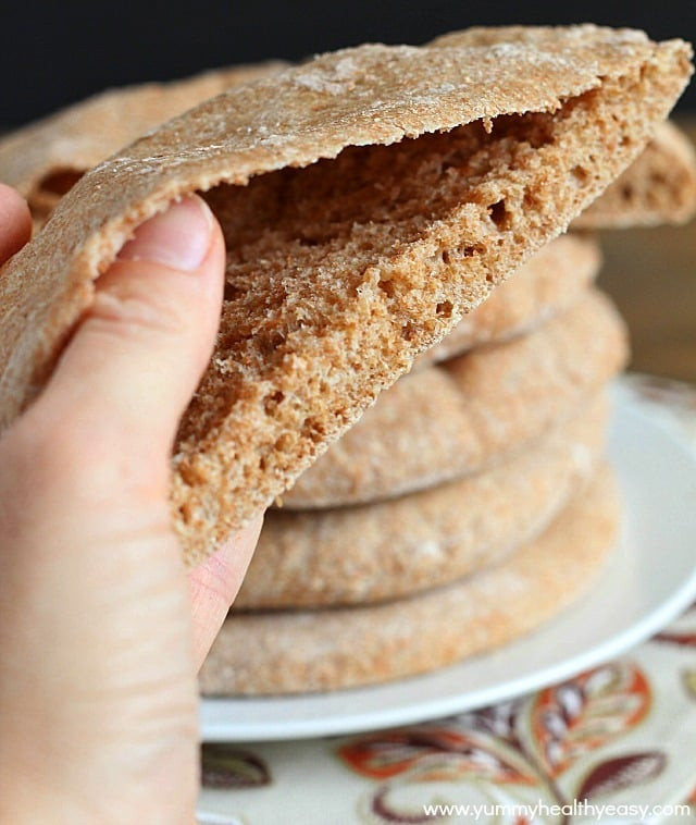 Whole Wheat Pita Bread Recipe
 Homemade Whole Wheat Pita Bread Yummy Healthy Easy