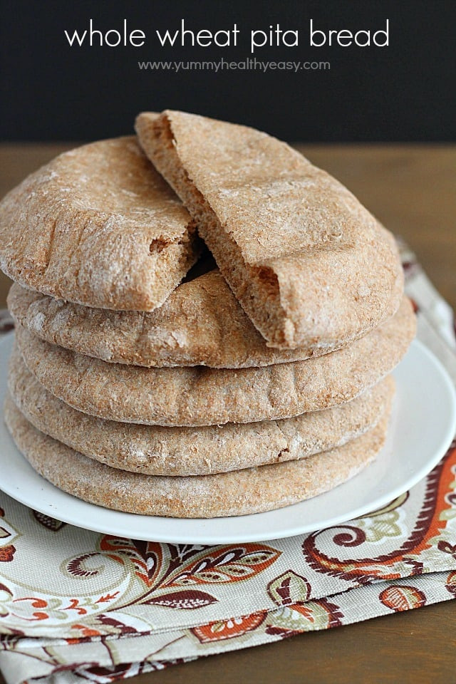 Whole Wheat Pita Bread Recipe
 Homemade Whole Wheat Pita Bread Yummy Healthy Easy