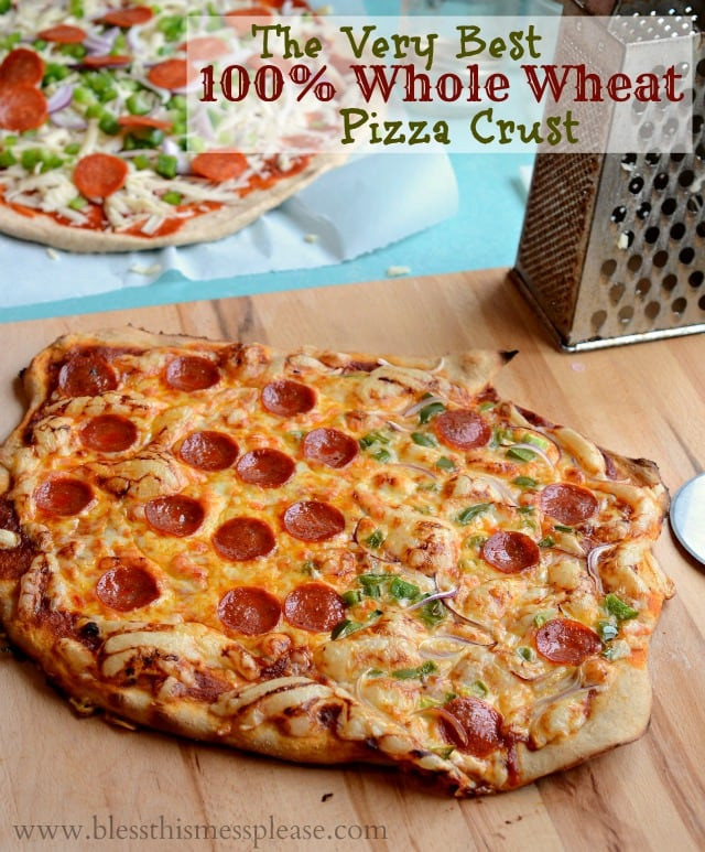 Whole Wheat Pizza Dough Recipe
 Whole Wheat Pizza Crust Bless This Mess