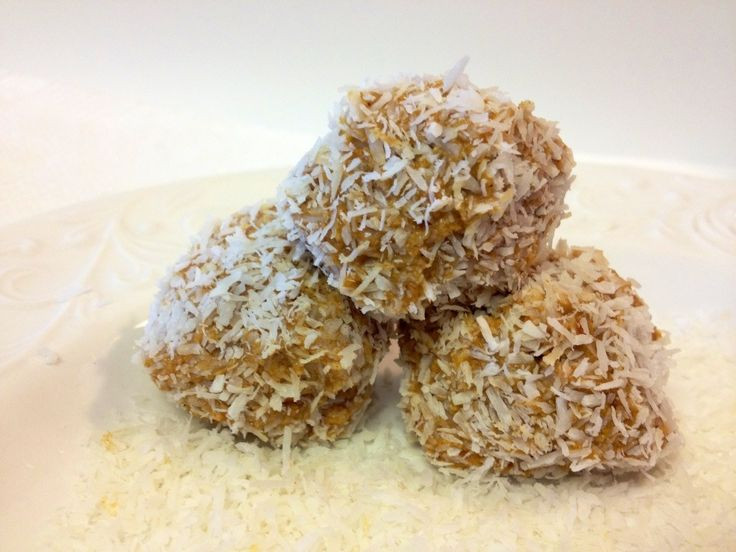 Whole30 Approved Desserts
 Pumpkin Cookie Dough balls covered in unsweetened coconut