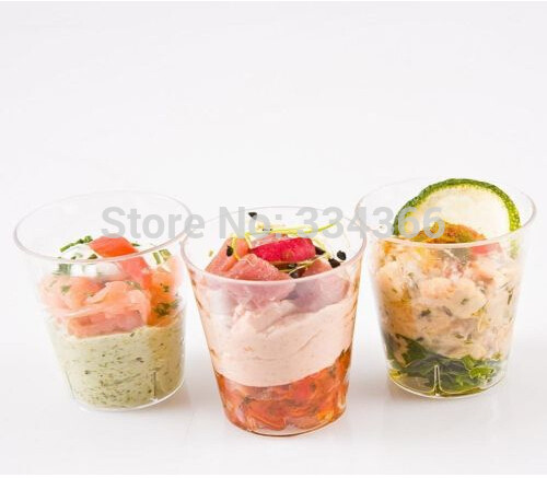 Wholesale Mini Dessert Cups
 200pcs lot Disposable Plastic Dessert Cake Mousse Tray