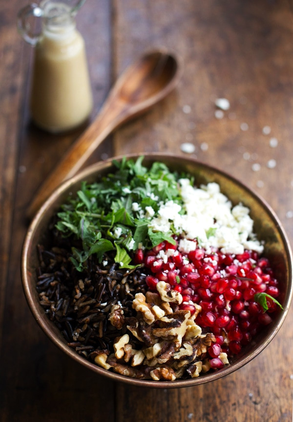 Wild Rice Salad
 Pomegranate Kale and Wild Rice Salad with Walnuts and