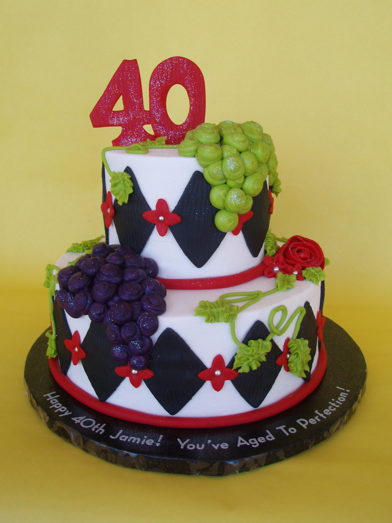 Wine Birthday Cake
 Wine Themed 40th Birthday Cake