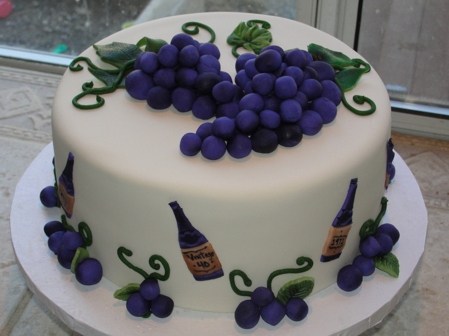 Wine Birthday Cake
 Grape And Wine Themed CakeCentral