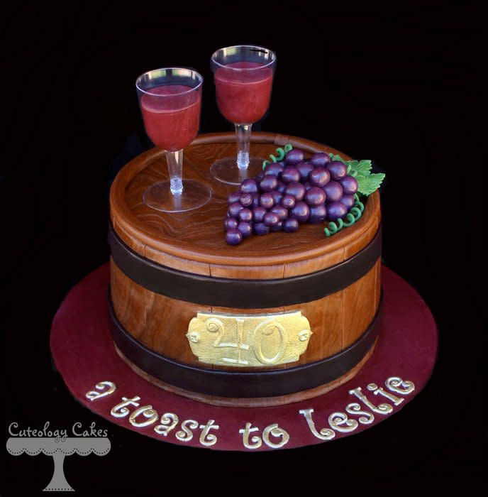 Wine Birthday Cake
 Wine Barrel Cake Cake by Cuteology Cakes CakesDecor