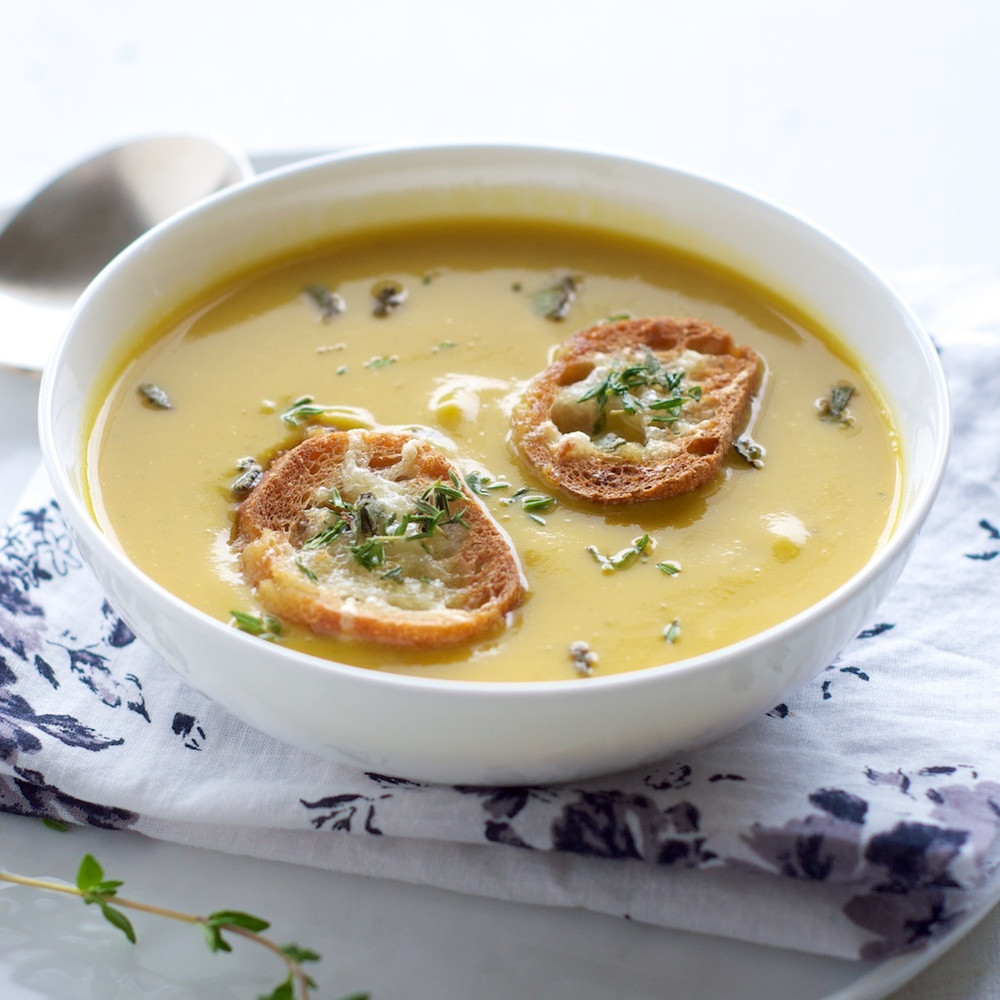 Winter Squash Soup
 Winter Squash Soup with Gruyere Croutons — Crumbs