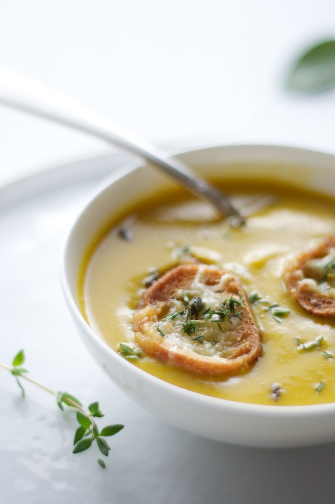 Winter Squash Soup
 Winter Squash Soup with Gruyere Croutons — Crumbs