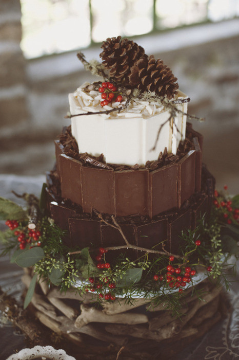 Winter Wedding Cakes
 A Rustic Winter Wedding Cake Reception Project Wedding