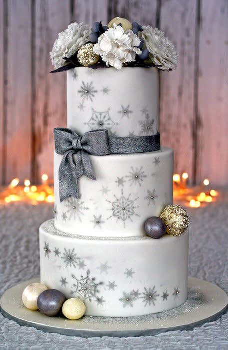 Winter Wedding Cakes
 Winter Wonderland Wedding Cake & peony tutorial Cake