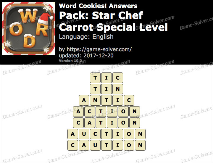 Word Cookies Carrot 4
 Word Cookies Star Chef Carrot Special Level Answers Game