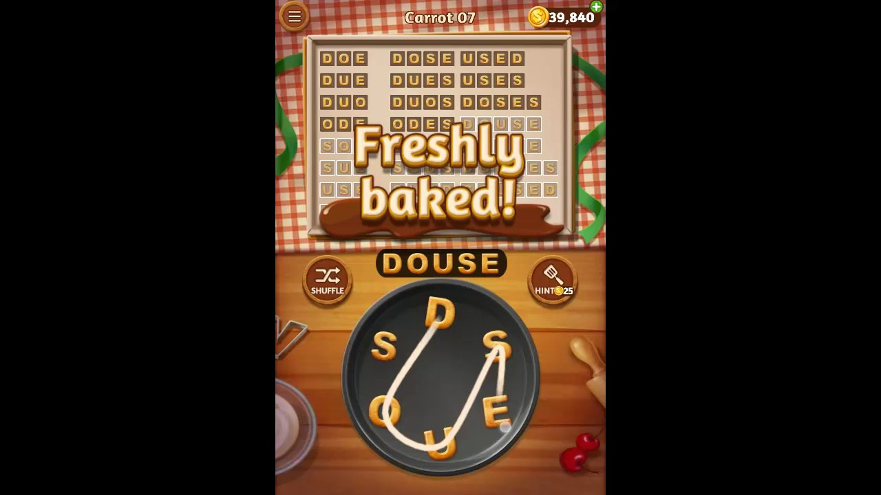 Word Cookies Carrot 4
 Word Cookies Carrot Pack Level 7 Answers