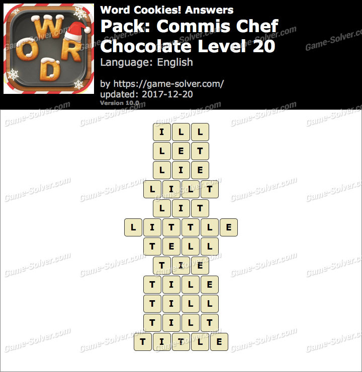 Word Cookies Chocolate 20
 Word Cookies mis Chef Chocolate Level 20 Answers Game