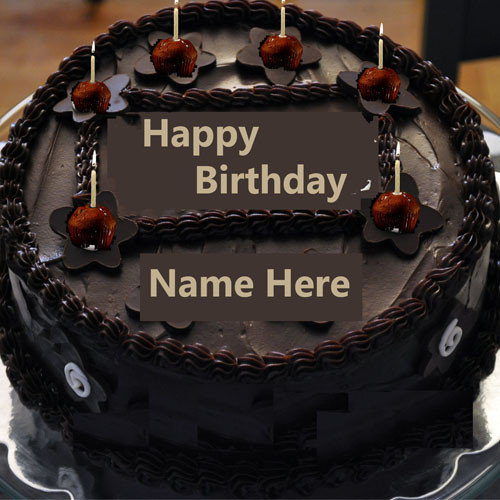 Written Name On Birthday Cake
 Write Name Chocolate Happy Birthday Cake With Candle