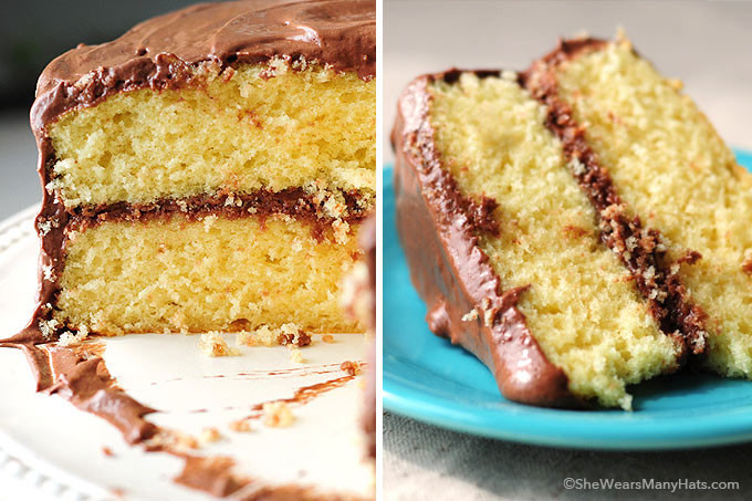 Yellow Cake With Chocolate Frosting
 Yellow Butter Cake with Malted Chocolate Buttercream Frosting