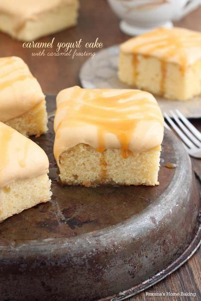 Yogurt Cake Recipe
 Caramel yogurt cake with caramel frosting recipe