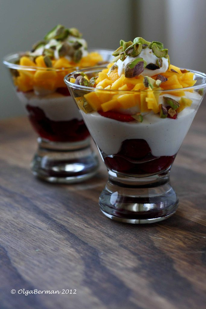 Yogurt Dessert Recipe
 Mango & Tomato Greek Yogurt Dessert with Sour Cherries