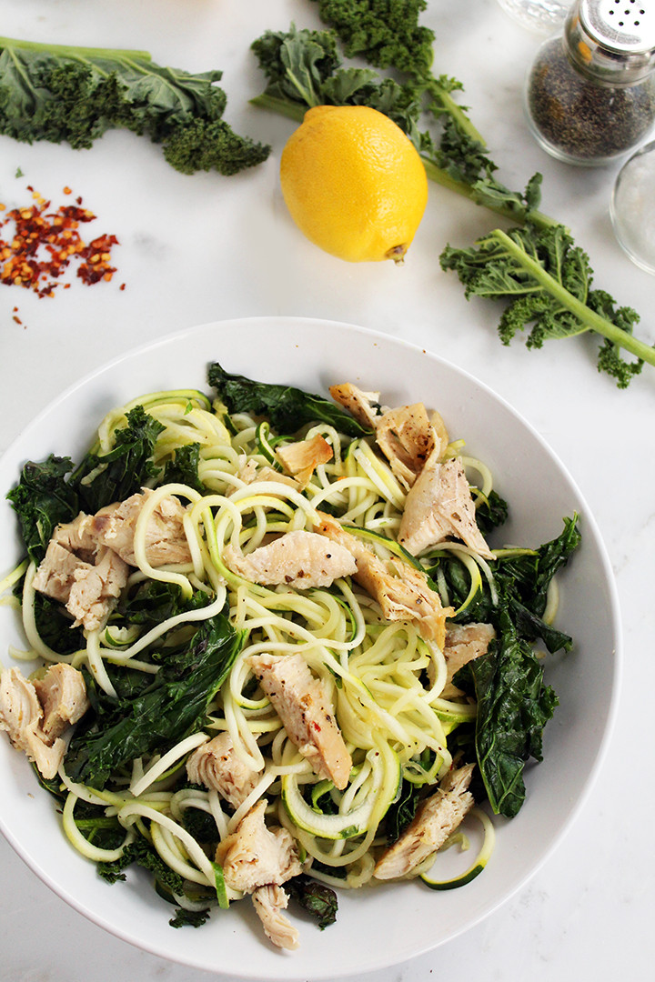 Zucchini And Chicken
 My Go To Spiralized Diet Pasta Baked Chicken and Kale