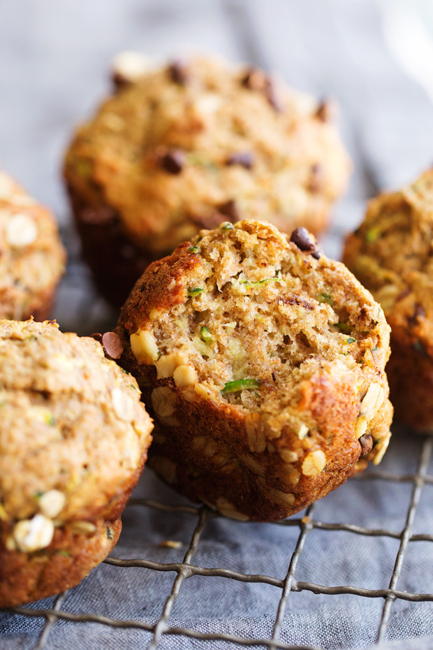 Zucchini Chocolate Chip Muffins
 Healthy Zucchini Muffins with Chocolate Chips