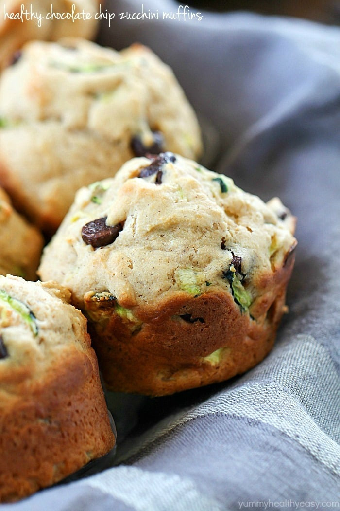 Zucchini Chocolate Chip Muffins
 Healthy Chocolate Chip Zucchini Muffins Yummy Healthy Easy