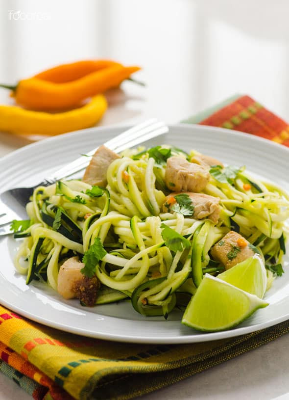 Zucchini Noodles Recipe With Chicken
 Zucchini Noodles with Chicken Cilantro and Lime